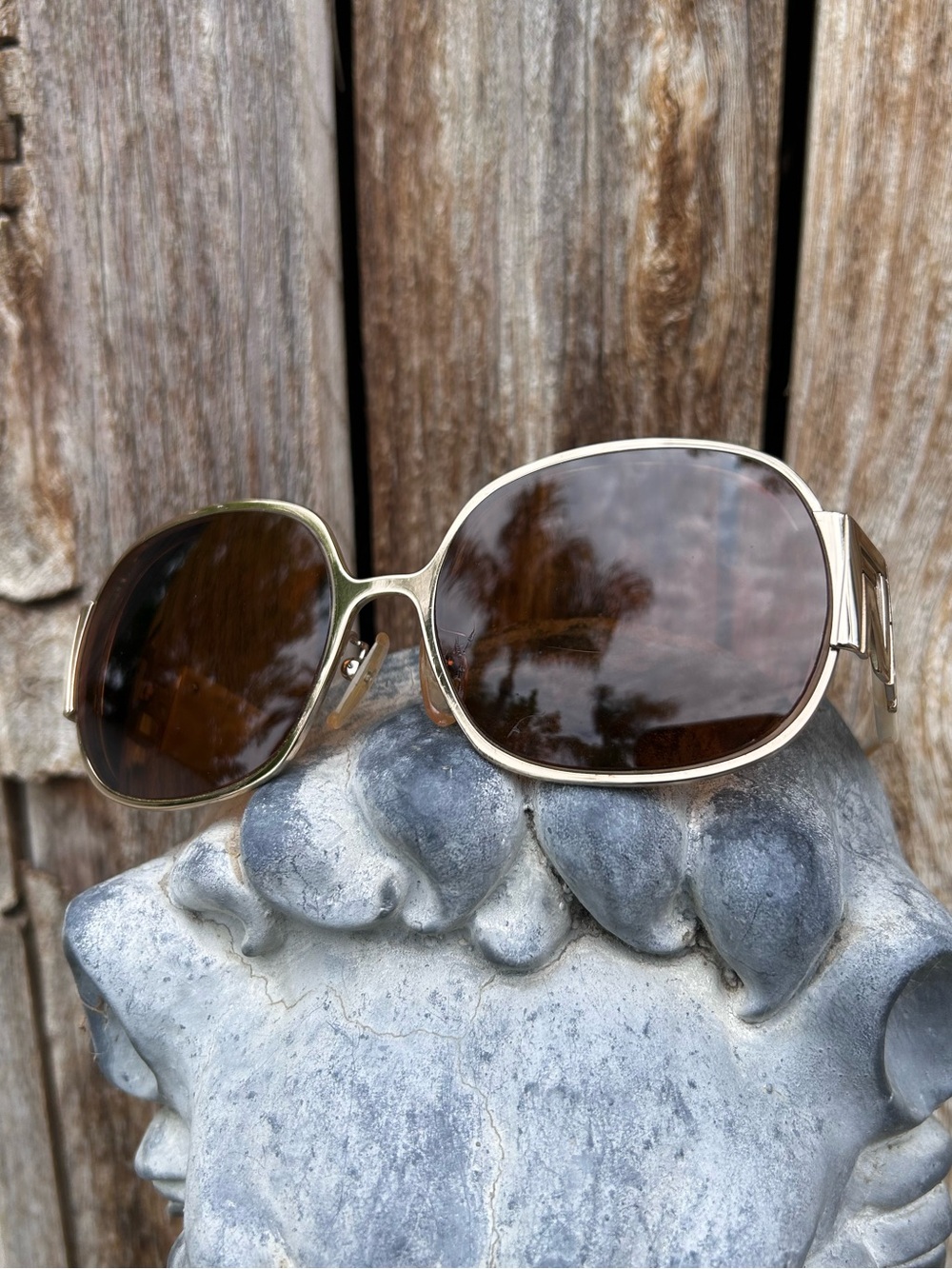 Fendi Vintage Sunglasses Brown Cream Tortoise Shell Gold Frame - Picture 10 of 16